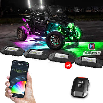 compare product XK Glow RGBW 4pc Addressable LED Rock Light Kit