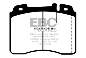 compare product EBC 95-97 Mercedes-Benz C36 AMG (W202) 3.6 Yellowstuff Front Brake Pads