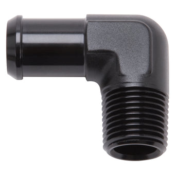 compare product Edelbrock Hose End 90-Deg 1/2In NPT to 1/2In Barb Black Anodize