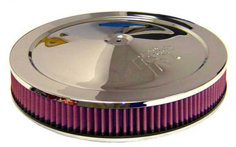 compare product K&N 14in Red Custom Air Cleaner Assembly - 5.125in ID x 14in OD x 3.87in H