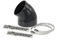 aFe Magnum FORCE CAI Univ. Silicone (4.125in to 3.5in ID / 49 Deg.) Elbow Reducing Coupler - Black - My Store