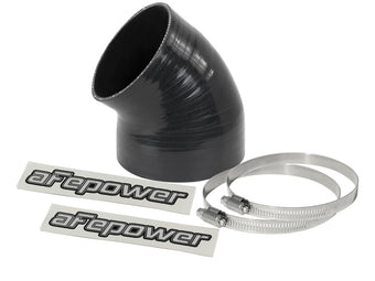 compare product aFe Magnum FORCE CAI Univ. Silicone (4.125in to 3.5in ID / 49 Deg.) Elbow Reducing Coupler - Black