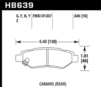 compare product Hawk 2008-14 Cadillac CTS / 10-15 Chevy Camaro HPS 5.0 Rear Brake Pads