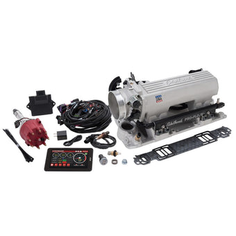 compare product Edelbrock Pro Flo 4 XT EFI System Seq Port SBC 1986 & Earlier 625 Max HP 35lb/hr Satin Finish