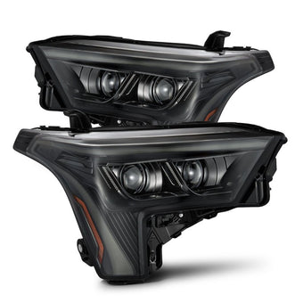 compare product AlphaRex 22-23 Toyota Tundra LUXX-Series Headlights Alpha-Black w/Amber DRL - Req 810029 OR 810030