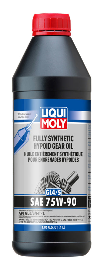 compare product LIQUI MOLY 1L Fully Synthetic Hypoid Gear Oil (GL4/5) 75W90