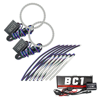 compare product Oracle 15-17 Ford Mustang V6/GT/Shelby DRL w/ Halo Kit - ColorSHIFT w/ BC1 Controller