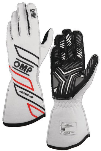 compare product OMP ONE-S GLOVES my2025 FIA 8856-2018 RED SZ L