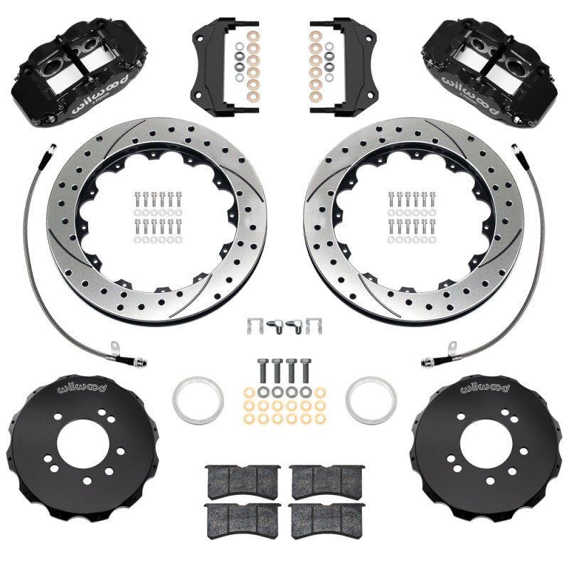 Wilwood 99 - 02 Nissan Skyline Superlite 6R Front BBK w/ 12.88in D/S Rotors & Flexlines - Black - My Store