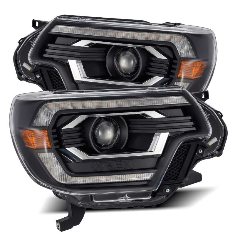 AlphaRex 12 - 15 Toyota Tacoma PRO - Series Projector Headlights Plank Style Black w/DRL - My Store