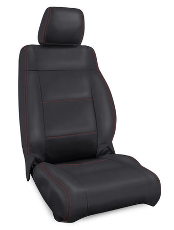 compare product PRP 07-10 Jeep Wrangler JK Front Seat Covers/2 door or 4 door (Pair) - Black with Red Stitching