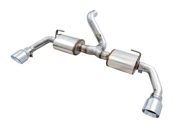 compare product AWE Tuning 2018+ Jeep Wrangler JL/JLU Tread Edition Axle-Back Dual Exhaust - Chrome Silver Tips