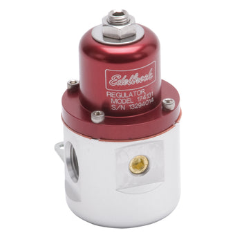 compare product Edelbrock Fuel Pressure Regulator Carbureted 160 GPH 5-10 PSI 3/8In In/Out 3/8In Return Red/Clear