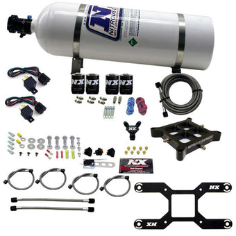 compare product Nitrous Express Dry Quad Stage Billet Crossbar Plate System 100-2000hp (4150 Flange) w/15lb Bottle