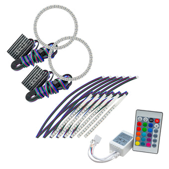 compare product Oracle 15-17 Ford Mustang V6/GT/Shelby DRL w/ Halo Kit - ColorSHIFT w/ Simple Controller