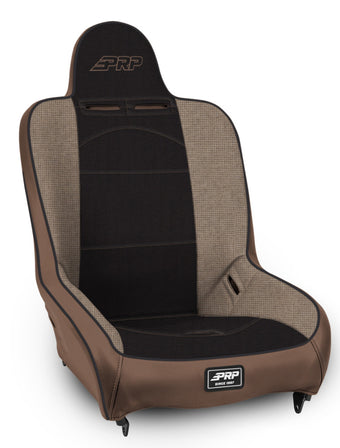 compare product PRP Premier High Back Suspension Seat (Two Neck Slots) - Tan / Black