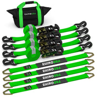 Rhino USA Heavy Duty Vehicle Tie Down Kit - Green - My Store