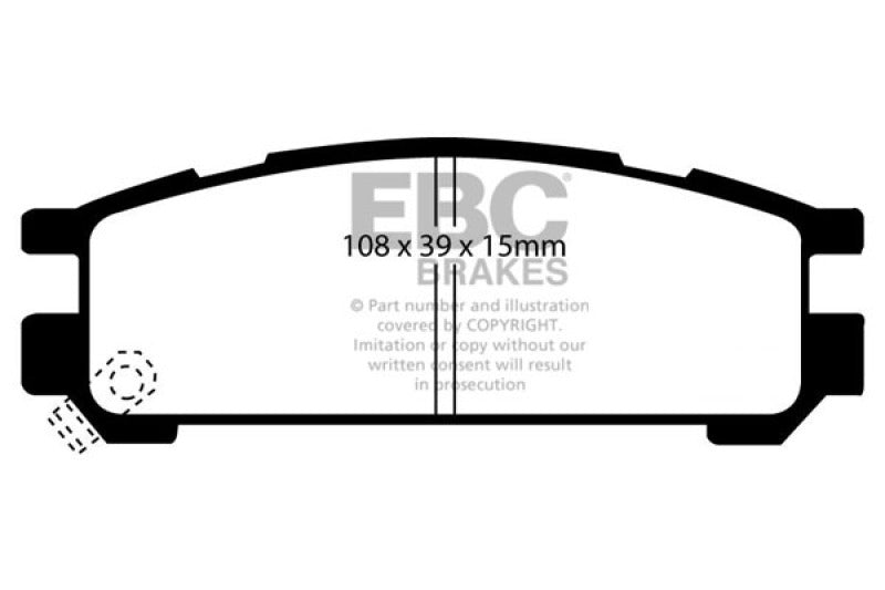 EBC 93 - 96 Subaru Impreza 1.8 Redstuff Rear Brake Pads - My Store