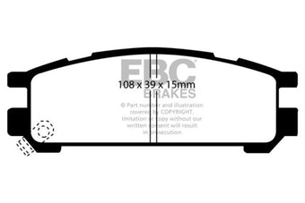 compare product EBC 93-96 Subaru Impreza 1.8 Ultimax2 Rear Brake Pads