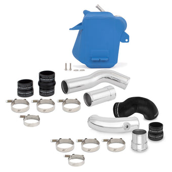 compare product Mishimoto 11-16 Ford 6.7L Powerstroke Air-To-Water Intercooler Kit - Wrinkle Blue w/ Polished Pipes