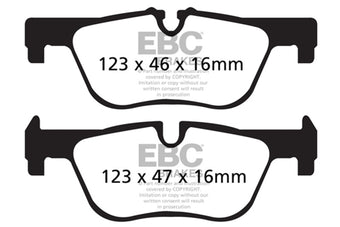 compare product EBC 14+ BMW 228 Coupe 2.0 Turbo ATE calipers Greenstuff Rear Brake Pads