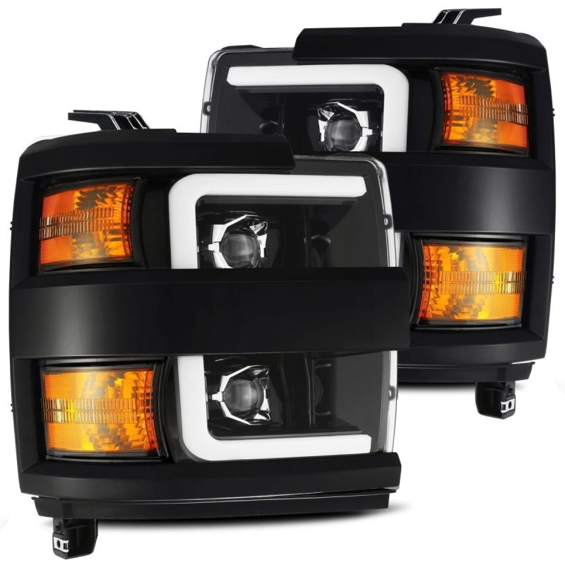 AlphaRex 15 - 19 Chevy 2500HD PRO - Series Proj Headlights Plank Jet Blk w/Activ Light/Seq Signal/DRL - My Store
