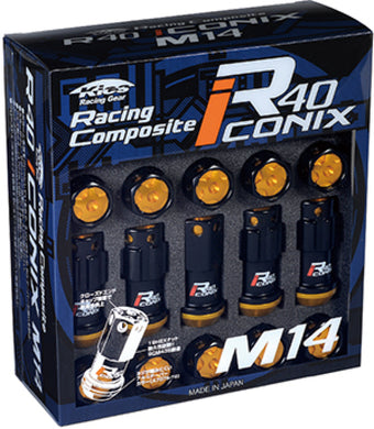 compare product Project Kics 14x1.50 R40 Iconix Lock & Lug Nuts - Black w/Blue Cap (16+4 Locks)