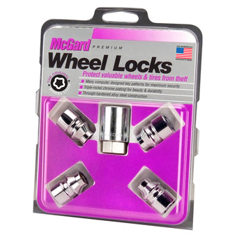 compare product McGard Wheel Lock Nut Set - 4pk. (Uni-Lug) M12X1.5 / 13/16 Hex / .197in. Shank / 1.375in. L - Chrome