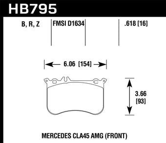 compare product Hawk 14-17 Mercedes-Benz CLA 45 AMG Performance Ceramic Street Front Brake Pads