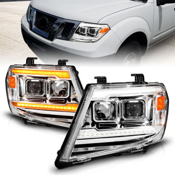 compare product ANZO 09-20 Nissan Frontier Chrome Projector Plank Style DRL w/ Switchback & Sequential LED DRL