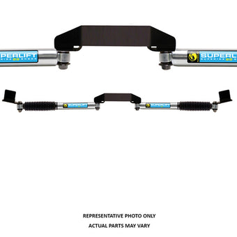 compare product Superlift 05-19 Ford F-250 SD 4WD Dual Steering Stabilizer Kit - SL SS Bilstein (Gas) 3in Lift Req.