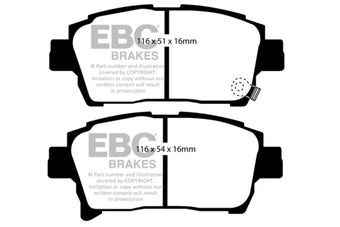 compare product EBC 03-07 Scion XA 1.5 Yellowstuff Front Brake Pads
