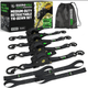 Rhino USA Retractable Ratchet Straps (2Pk 1Inx10Ft) Black - My Store