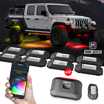 compare product XK Glow RGBW 12pc Addressable LED Rock Light Kit