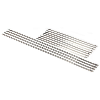 compare product DEI Stainless Steel Positive Locking Tie Eight 1/4in (7mm) x 9in and Four 7mm x 20in
