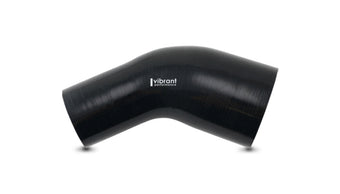 compare product Vibrant 2.25in ID x 2.50in ID Gloss Black Silicone 45 Degree Transition Elbow
