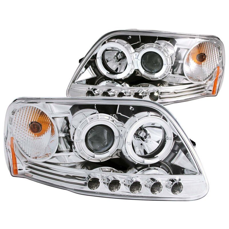 ANZO 1997.5 - 2003 Ford F - 150 Projector Headlights w/ Halo and LED Chrome 1pc - My Store