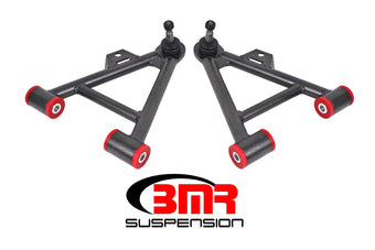compare product BMR 79-93 Mustang Lower Non-Adj. A-Arms (Coilover Only) w/ Tall Ball Joint (Poly) - Black Hammertone