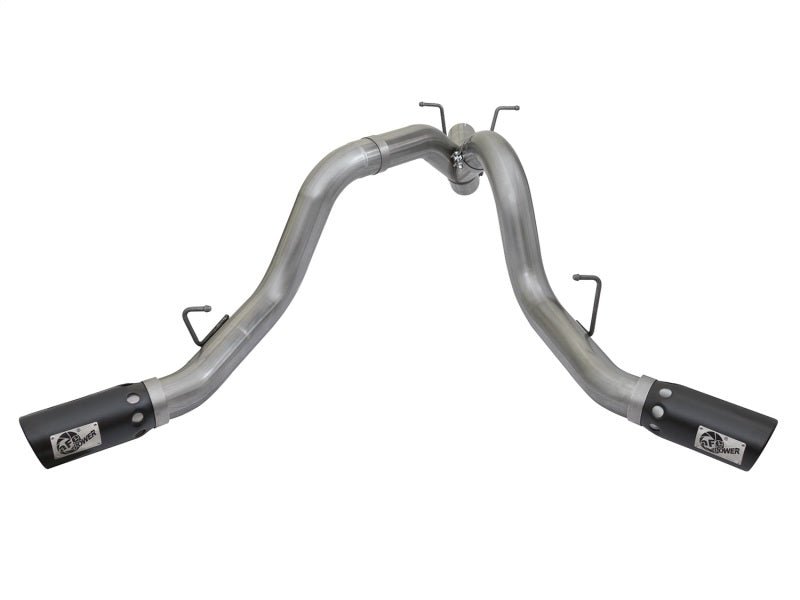 aFe LARGE BORE - HD 4in 409 - SS DPF - Back Exhaust w/Dual Black Tips 2017 GM Duramax V8 - 6.6L (td) L5P - My Store