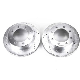 compare product Power Stop 1999 Ford F-250 Super Duty Front Evolution Drilled & Slotted Rotors - Pair