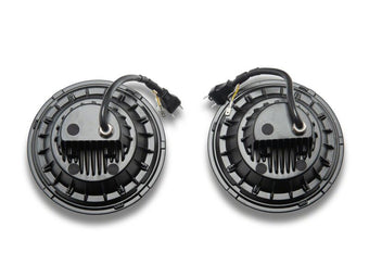 compare product Raxiom 07-08 Jeep Wrangler JK Hi Output LED Headlights/Angel Eye DRL- Black Housing- Clear Lens
