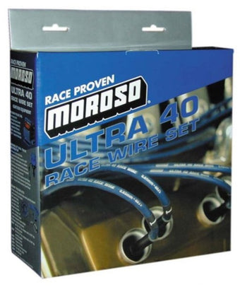 compare product Moroso GM LS Ignition Wire Set - Ultra 40 - Sleeved - 9.75in - Blue