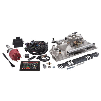 compare product Edelbrock Pro Flo 4 EFI System Seq Port SBC 1986 & Earlier 625 Max HP 35lb/hr Satin Finish
