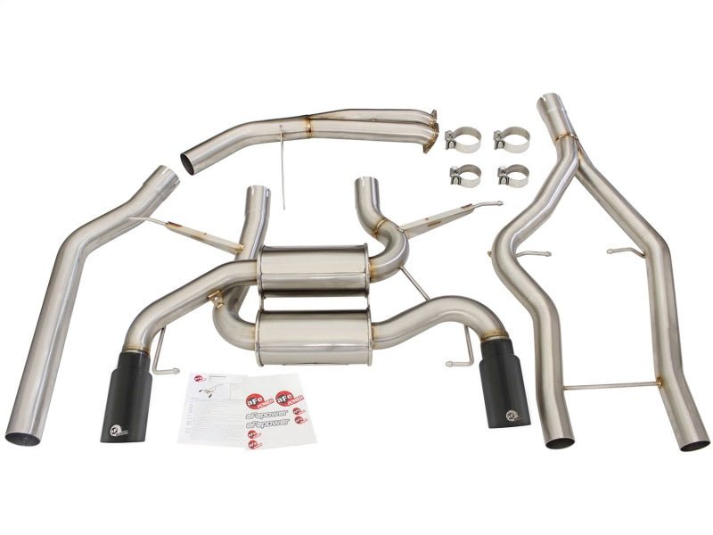 aFe MACHForce XP SS - 304 Black Tip 3.0in - 2.5in Dia Cat Back Exhaust 11 - 13 BMW 335i (E90/E92) 3.0L - My Store