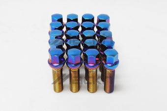 compare product Wheel Mate Mevius 17 Hex 14x1.25 40mm Cone 60 Deg Tap Blue Neon Lug Bolt - Set of 20
