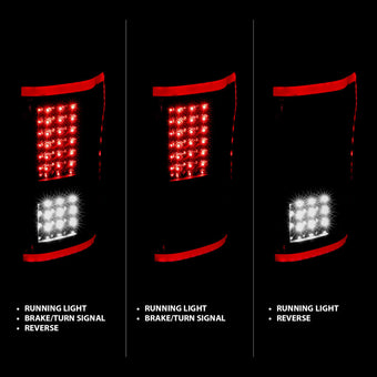 compare product ANZO 15-17 Ford F-150 LED Taillights Black w/ Sequential