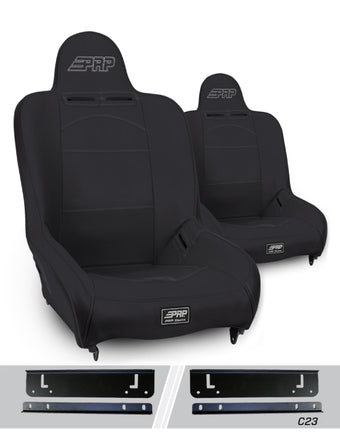 compare product PRP 97-02 Jeep Wrangler TJ Premier High Back Suspension Seats Kit (Pair) - Black