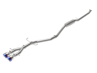 compare product aFe Takeda 2.5in 304SS Cat-Back Exhaust System 17-20 Honda Civic SI Coupe L4-1.5L (t) - BL Flame Tip