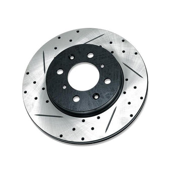 compare product BLOX Racing Slotted And Cross-Drilled Rotor Left Side