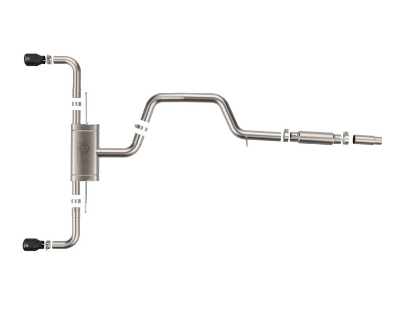 aFe 22 - 24 Volkswagen GTI MACH Force - Xp 3 to 2 - 1/2 IN Stainless Steel Cat - Back Exhaust w/Black Tip - My Store